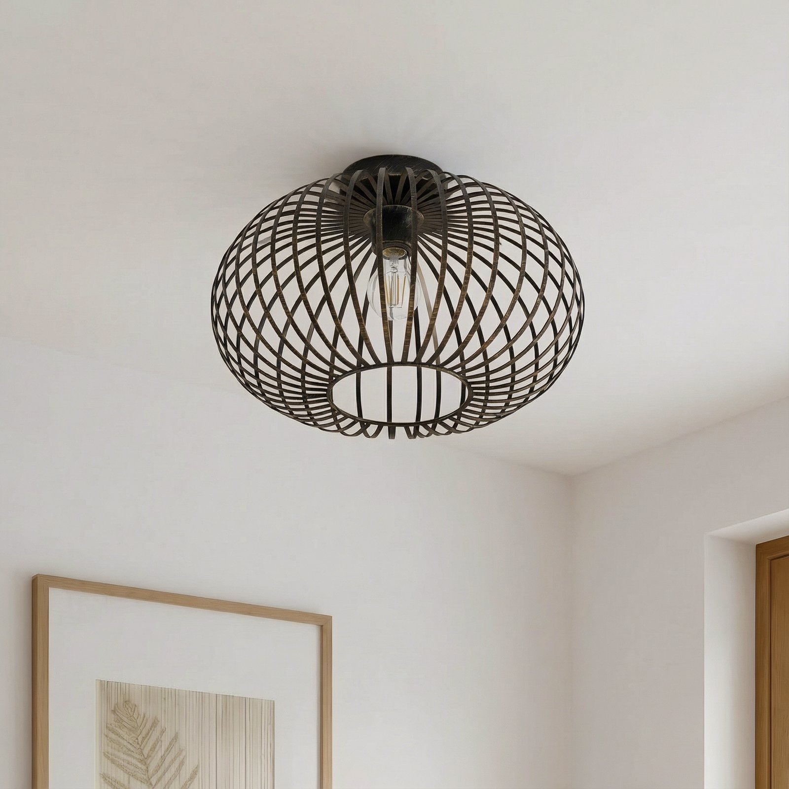 Rosalea Taklampe Black/Brass - Lindby