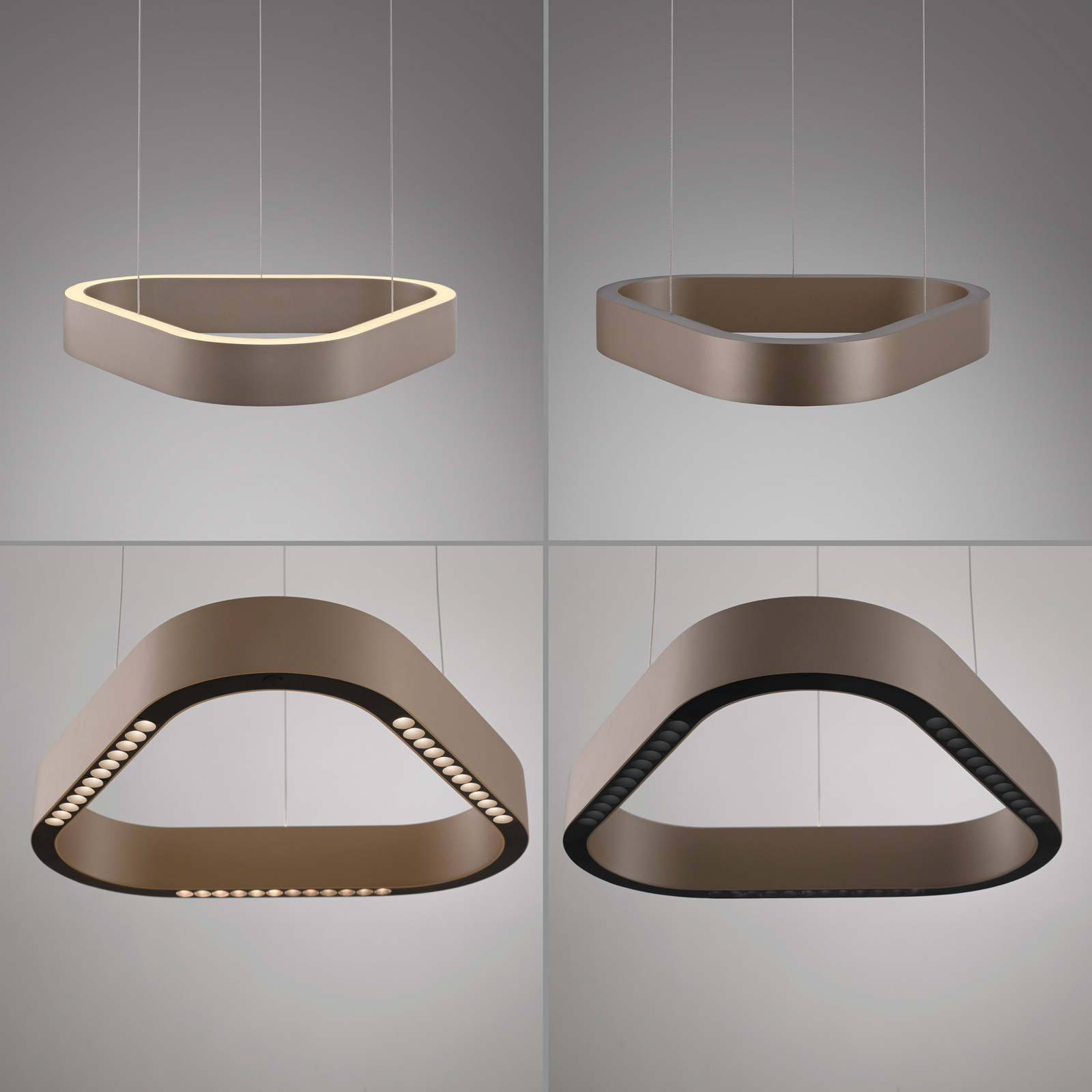 Lámpara colgante LED Q-Stretto de Paul Neuhaus, bronce, 40,8 cm