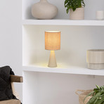 Bordlampe Sally, elfenben/beige, høyde 33 cm, metall/stoff