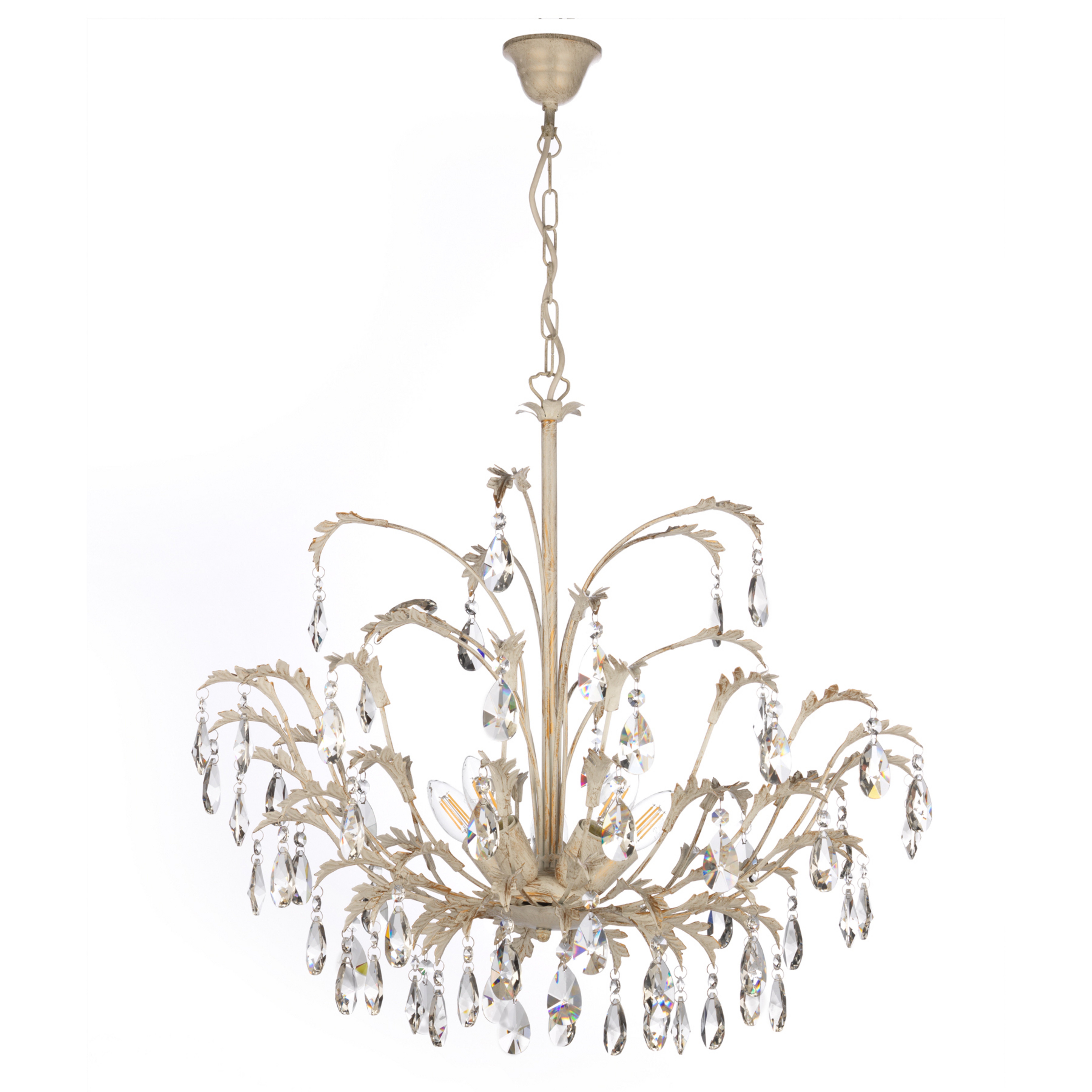 Lustre Cesta, cinco luzes com cristais