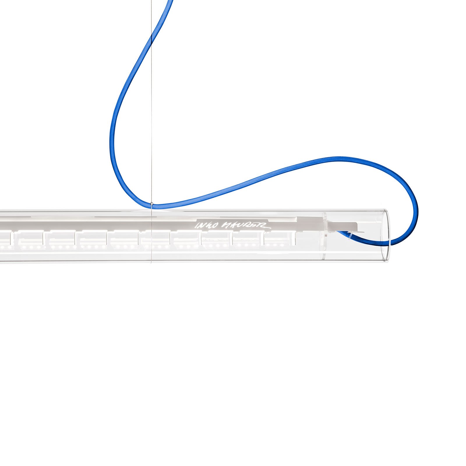 Ingo Maurer Tubular LED-hänglampa, vit/blå