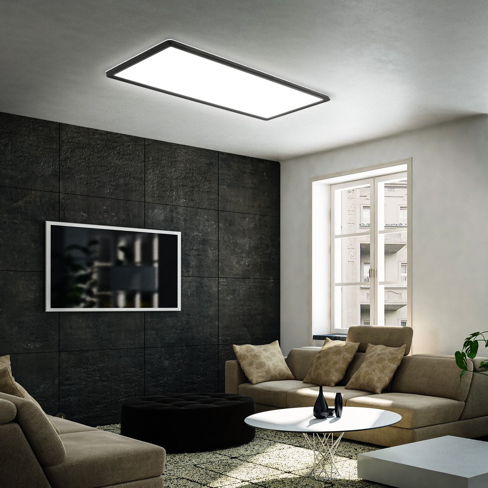 Felületre szerelhető LED panel Slim 58x20cm on/off 4,000K fekete