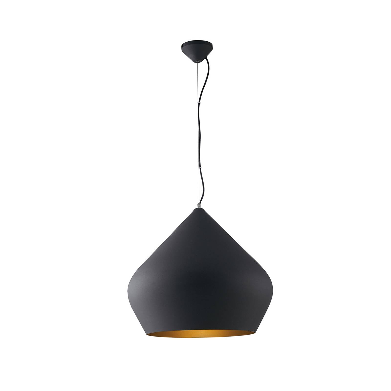 Luce Ambiente Design Hänglampa Tholos, svart/guldfärgad, Ø 52 cm, metall