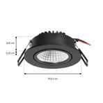 Zarik LED Einbauspots 3000K Schwarz - Arcchio