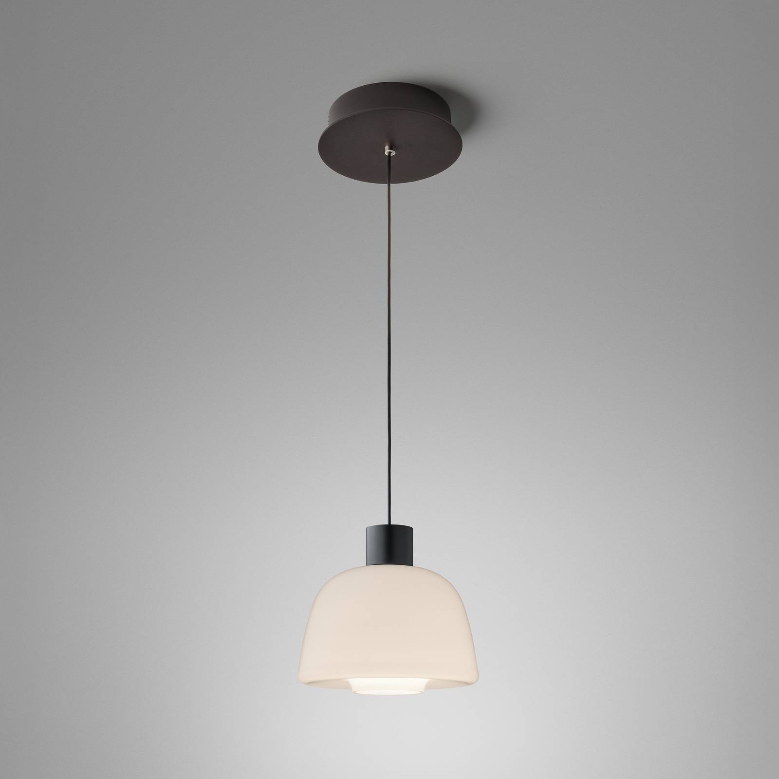 Suspension LED Bover Drep S/01, blanc opale, verre, 2 700 K