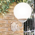 1130 outdoor wall light, spherical lampshade white