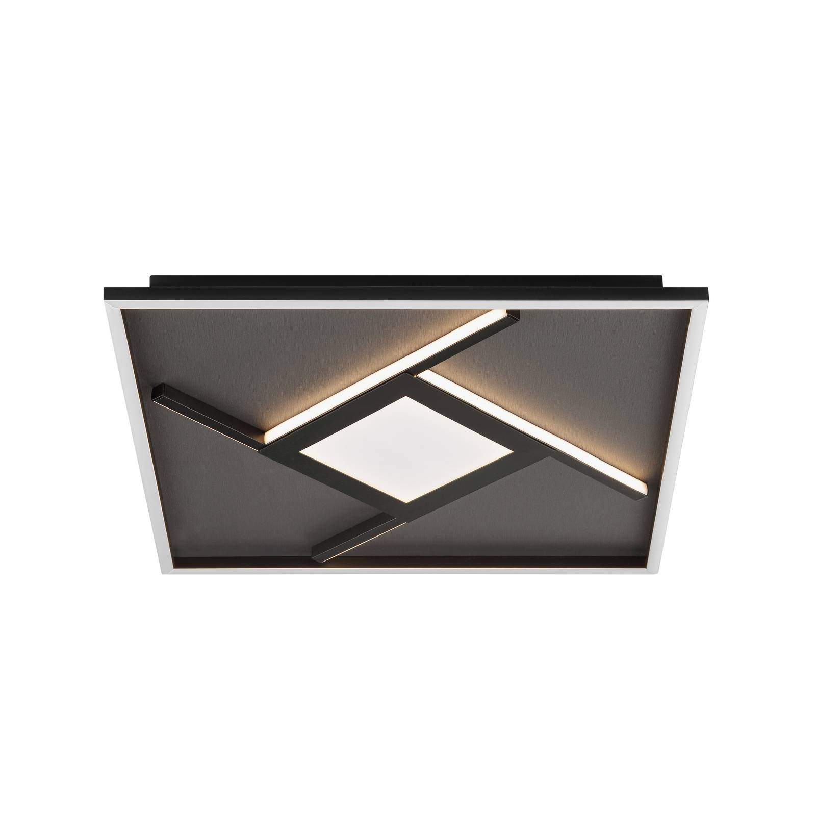 LED-Deckenlampe Hardy, Länge 46 cm schwarz matt Metall/Stoff günstig online kaufen