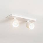 Arcchio spotlight Brinja, angular, white, 2-bulb, aluminium, GU10