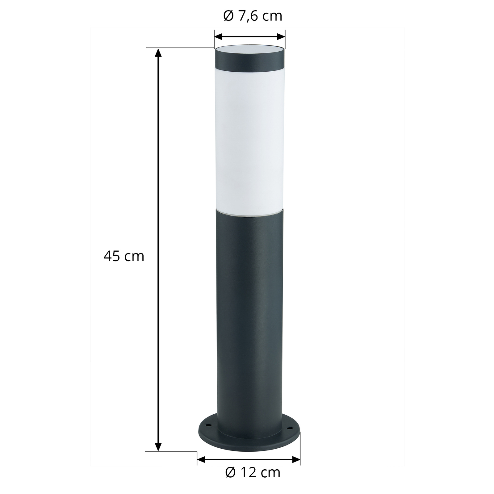 Lindby Statius pillar lamp stainless steel opal