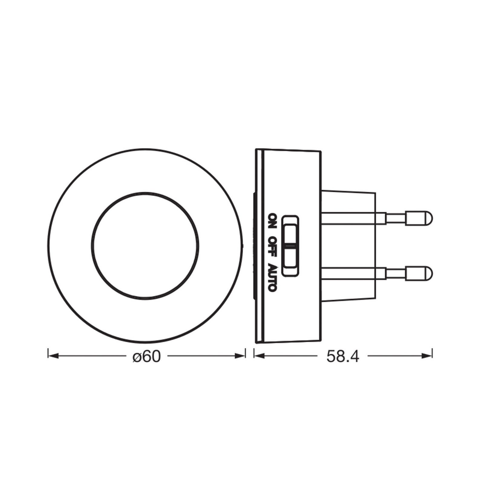 OSRAM LED-Steckdosennachtlicht LUNETTA BACKLIGHT weiß Sensor