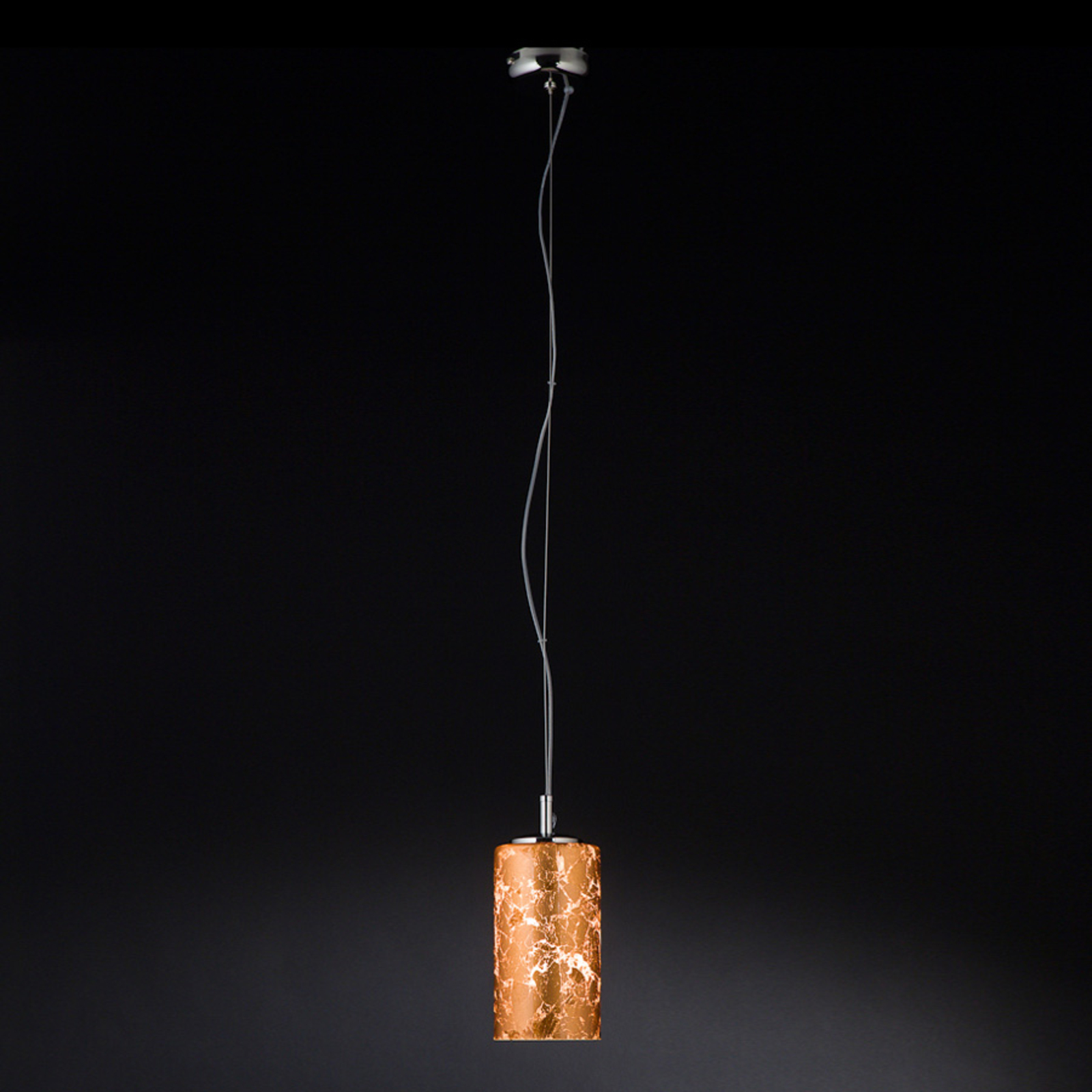 Mettallux Hanging lamp Brick with copper leaf, for Living / Dining Room, metal, glass, copper leaf, E27, 100 W, energy efficiency: A++