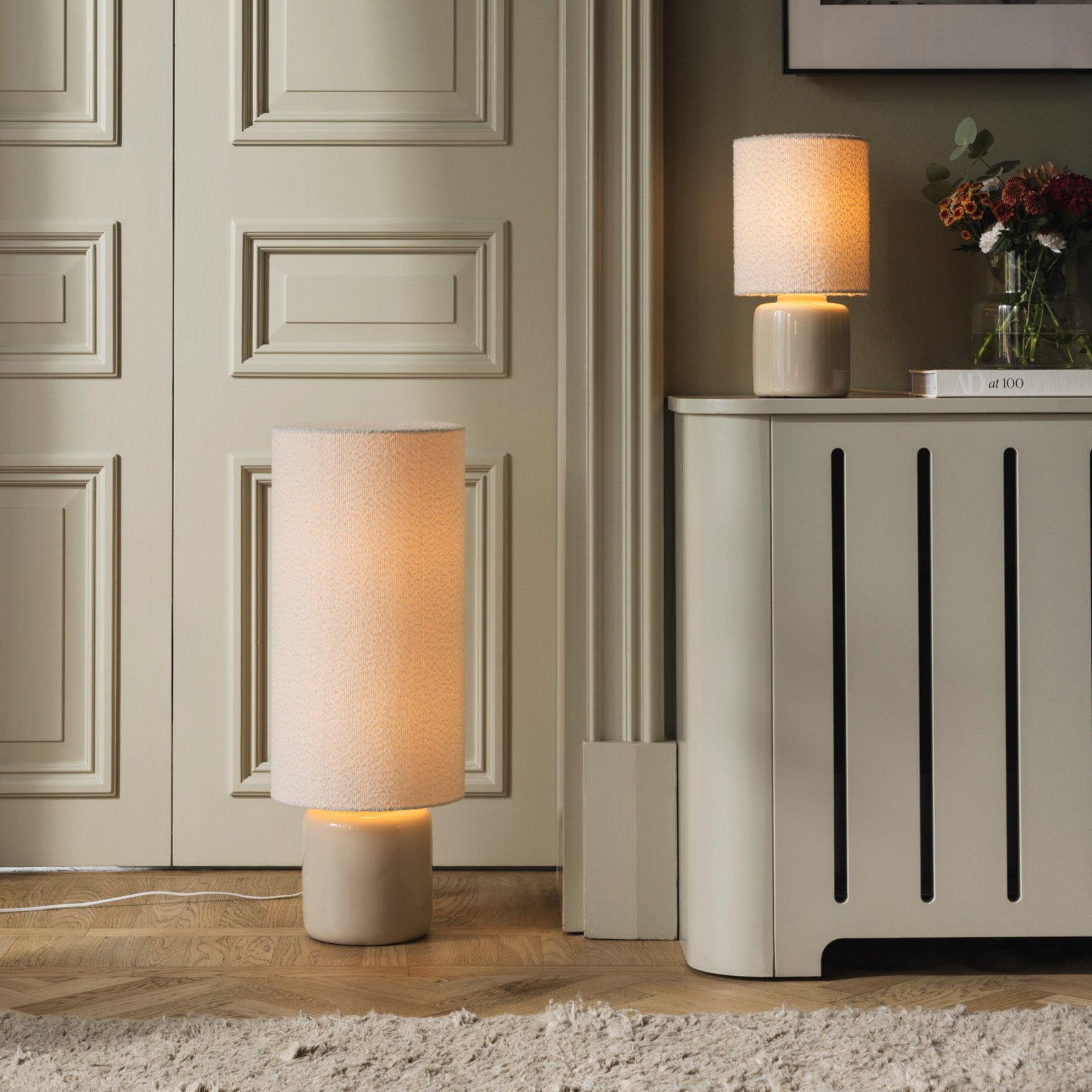 Florian pöytälamppu, valkoinen/beige, korkeus 39 cm - Globen Lighting