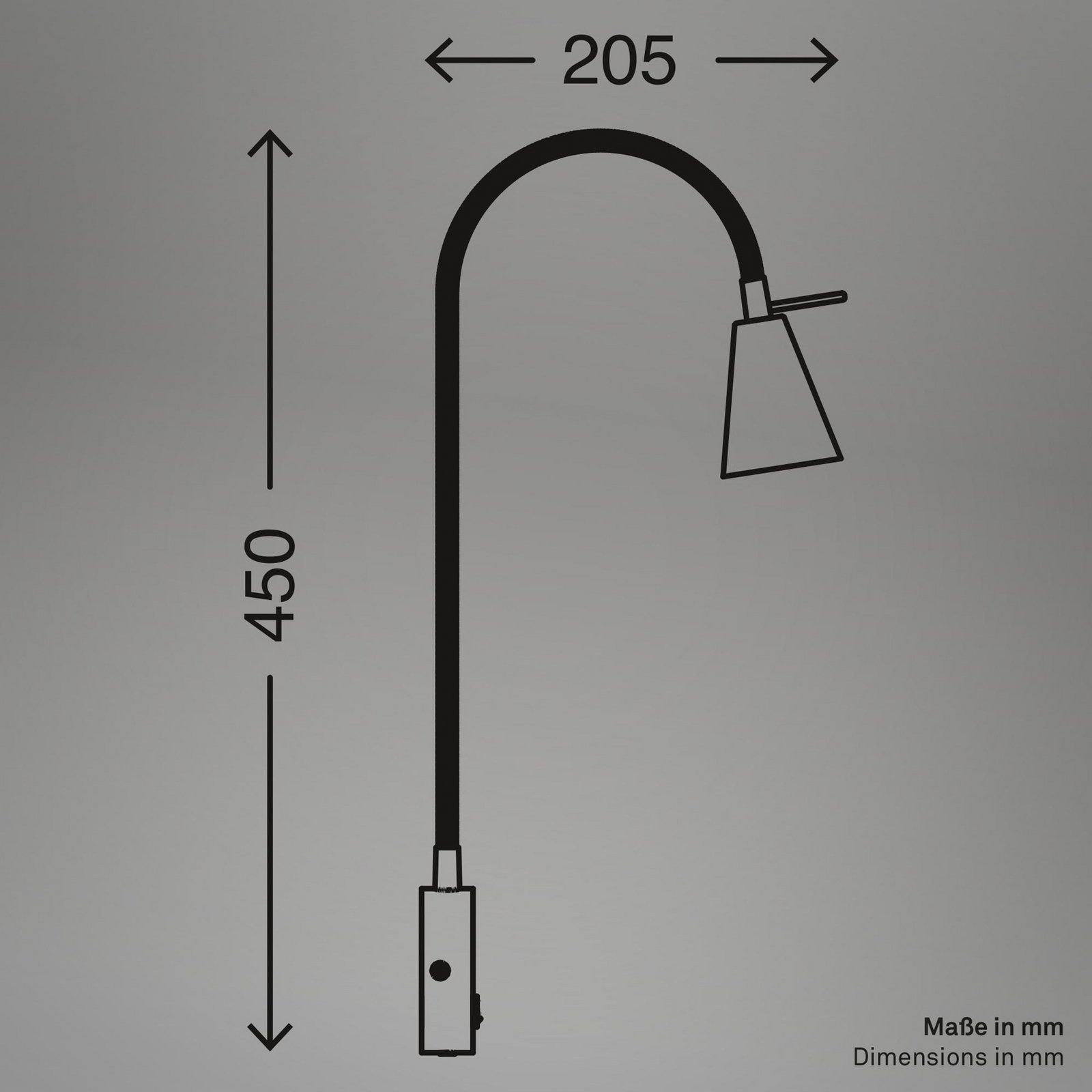 LED wall light Tusa, beige, metal, 45 cm, flexible arm, GU10