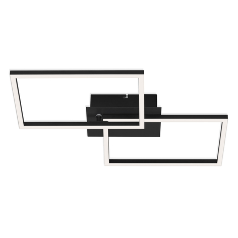 Plafonnier LED Frame CCT, noir, 50x39 cm