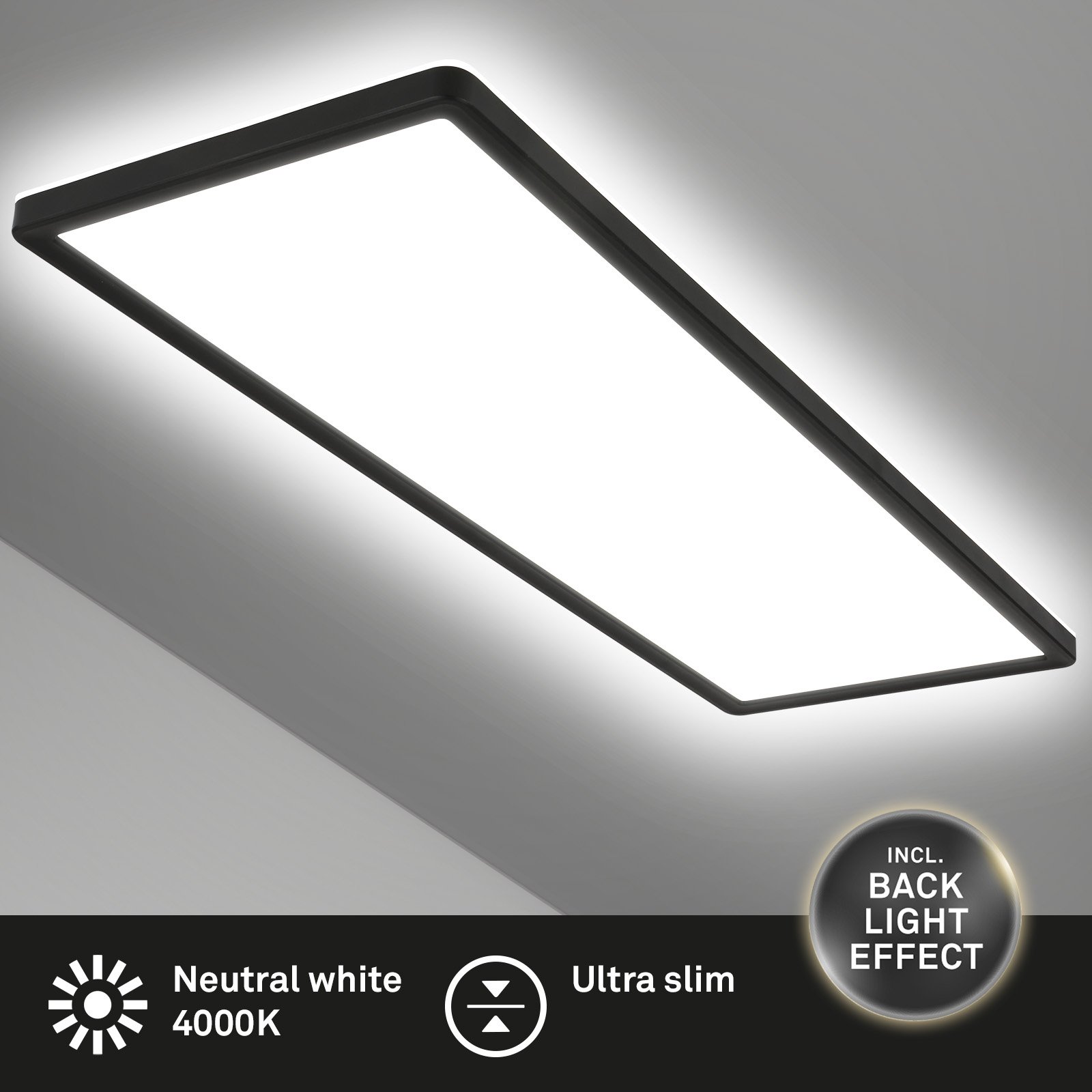 LED-Anbaupanel Slim 58x20cm on/off 4.000K schwarz