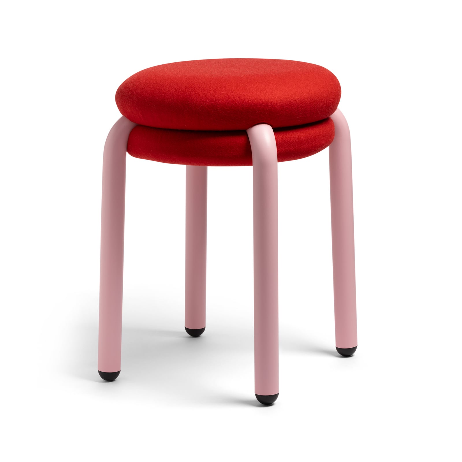 Chaise Macaron, rouge, métal, hauteur 47 cm - &Klevering