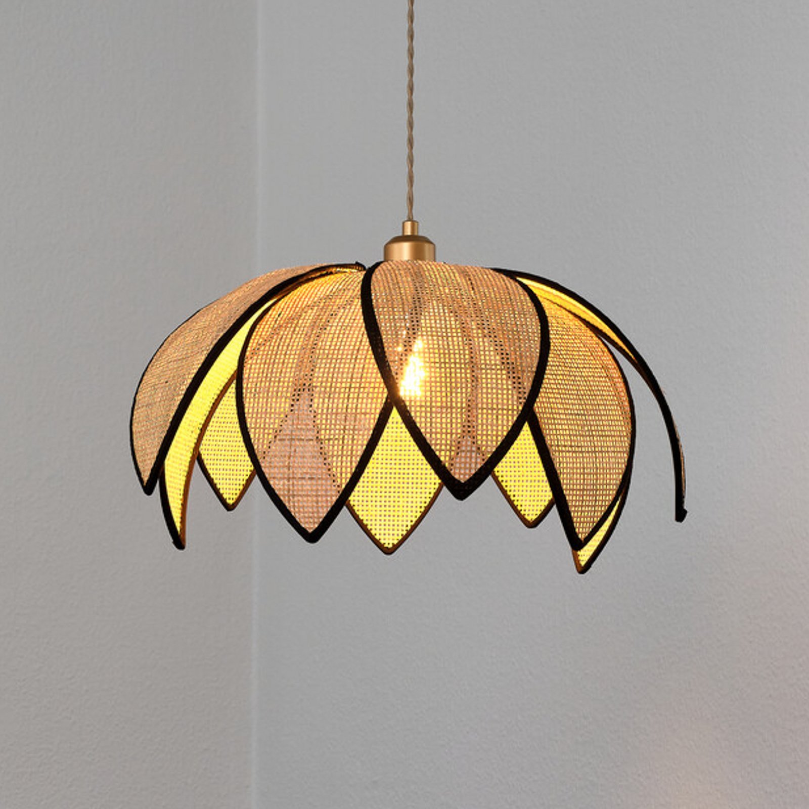 Suspension OSRAM Decor Rattan Lotus, Ø 48 cm, beige, E27