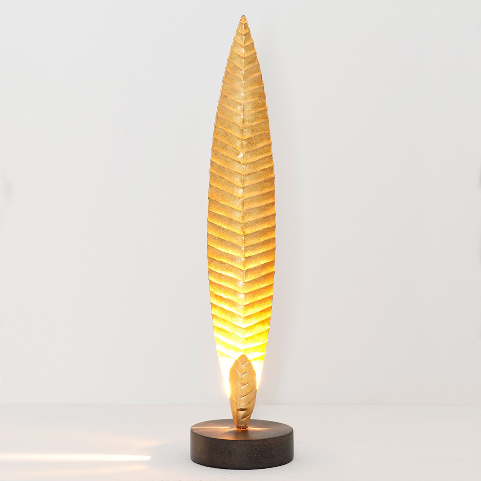 Lámpara de mesa Penna dorada, altura 38 cm