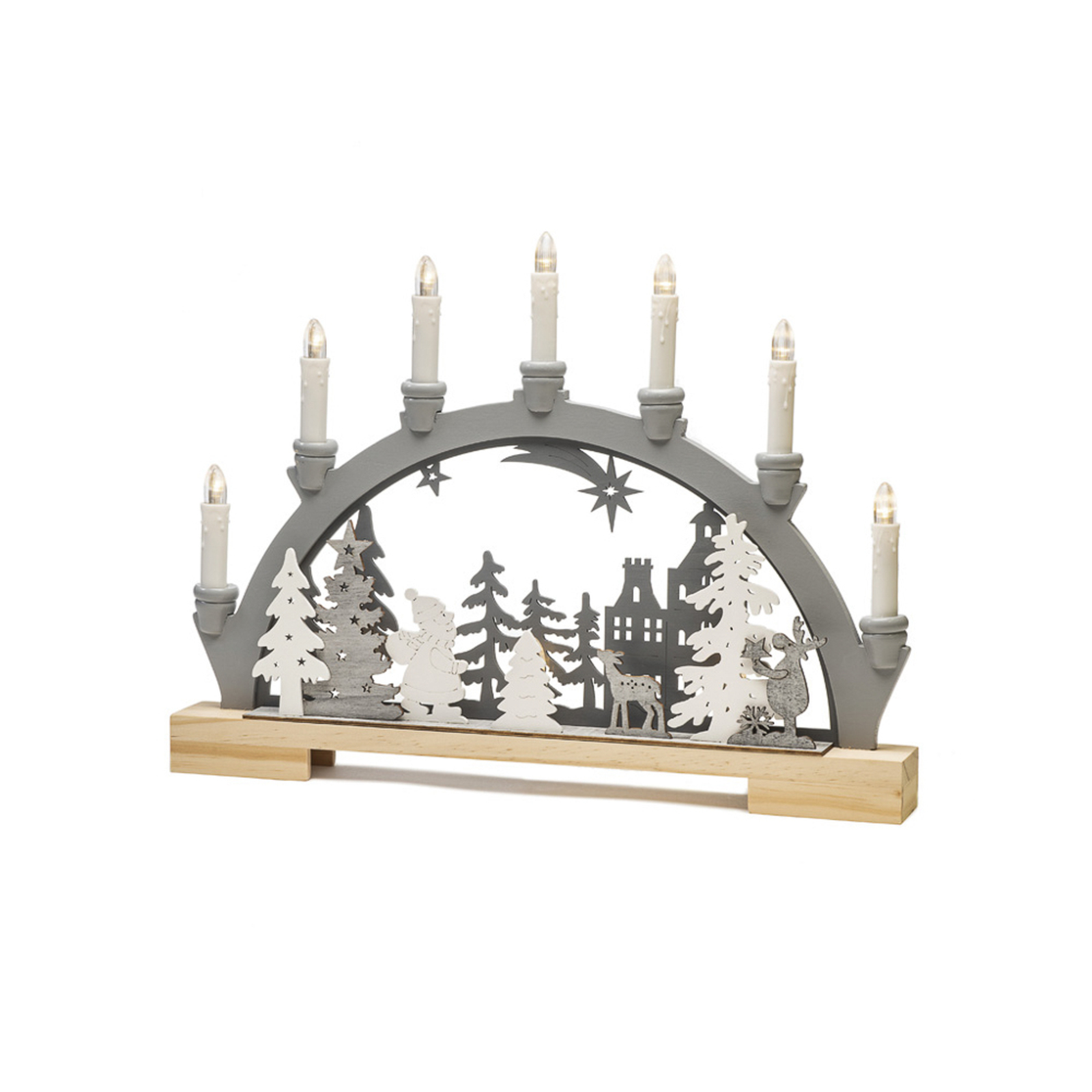 Hikers in the Woods with Animals LED candle arch