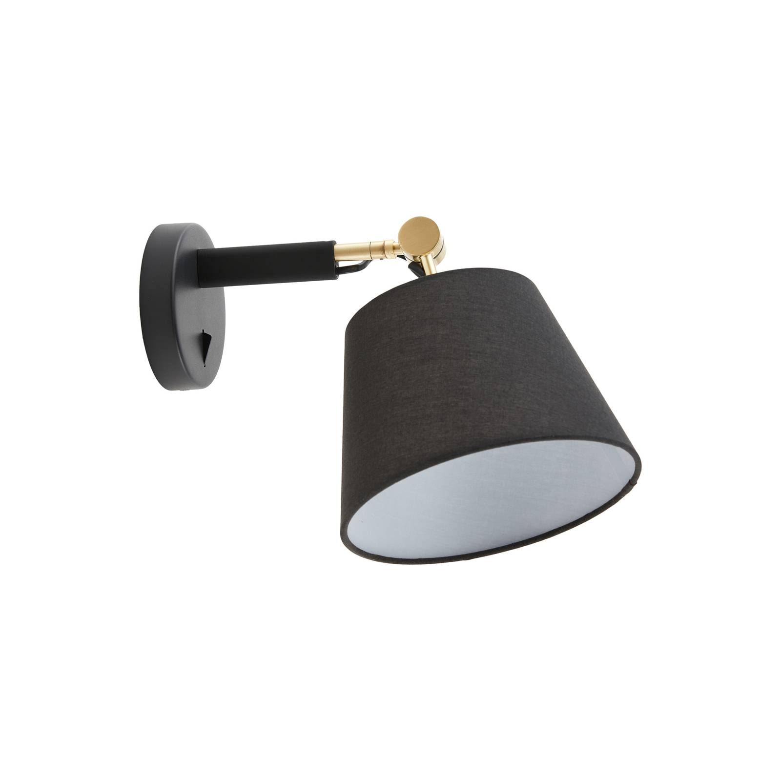 Lucande Wandlampe Marvaine, schwarz/goldfarben, Textil, E27 günstig online kaufen