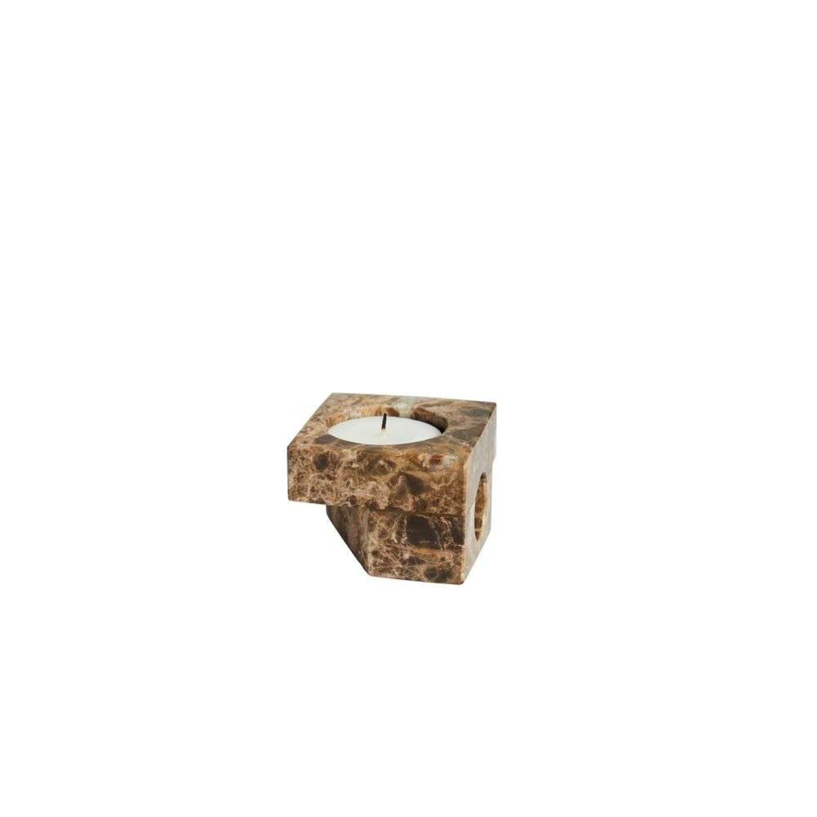 Jeu de dés 2 Candle Holder Brown Marble - Woud