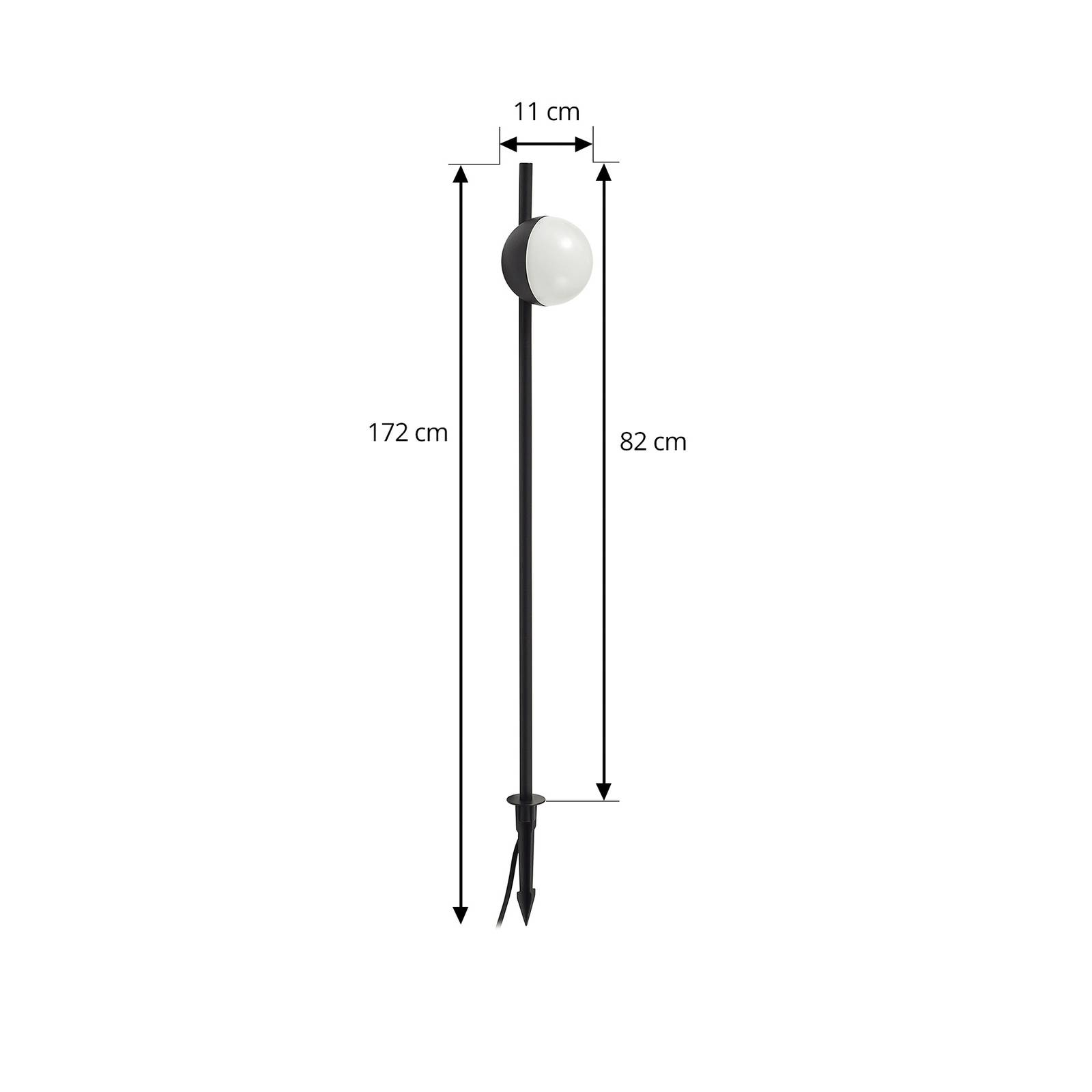 Lampe sur piquet LED Lindby Darleen gris aluminium Ø 10 cm