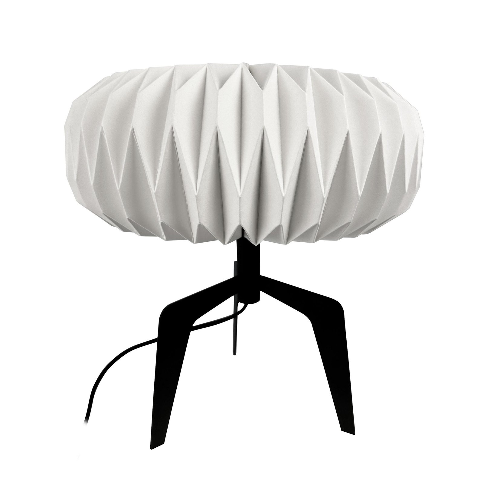 Dyberg Larsen Ventnor bordlampe, sort/hvid, højde 34 cm,