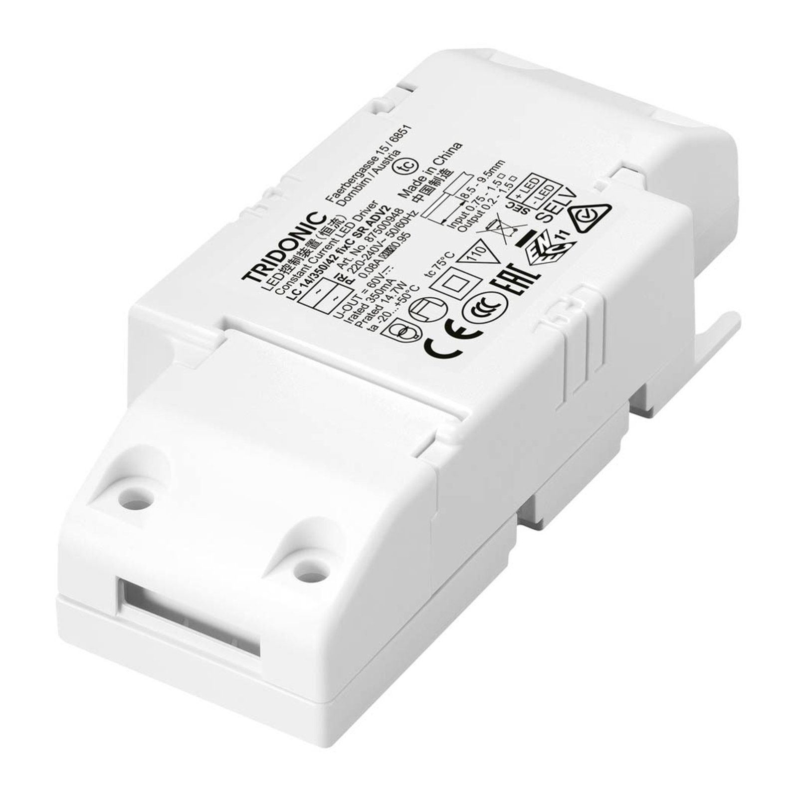 TRIDONIC LED vezérlő LC 14W 350mA fixC SR ADV2