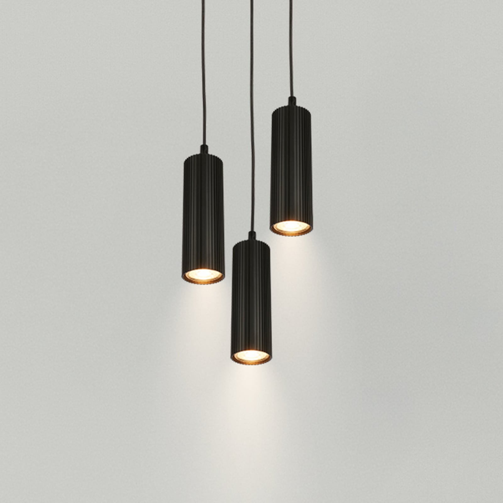 Suspension Ida, noire, à 3 lampes, Ø 20 cm, GU10 Suspension Ida, noire, à 3 lampes, Ø 20 cm, GU10