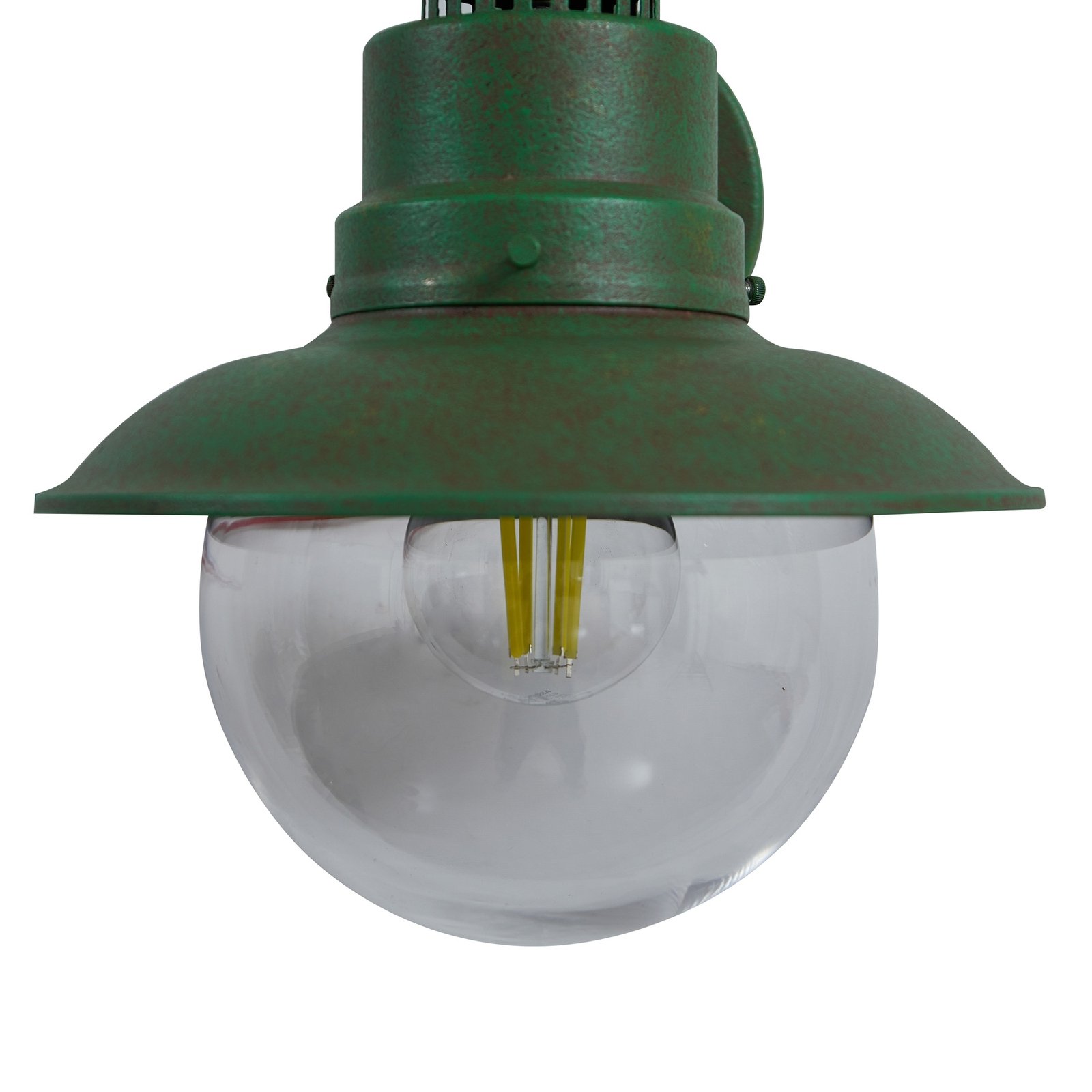 Lindby Celinor vanjska zidna svjetiljka, zelena, čelik, Ø 15 cm