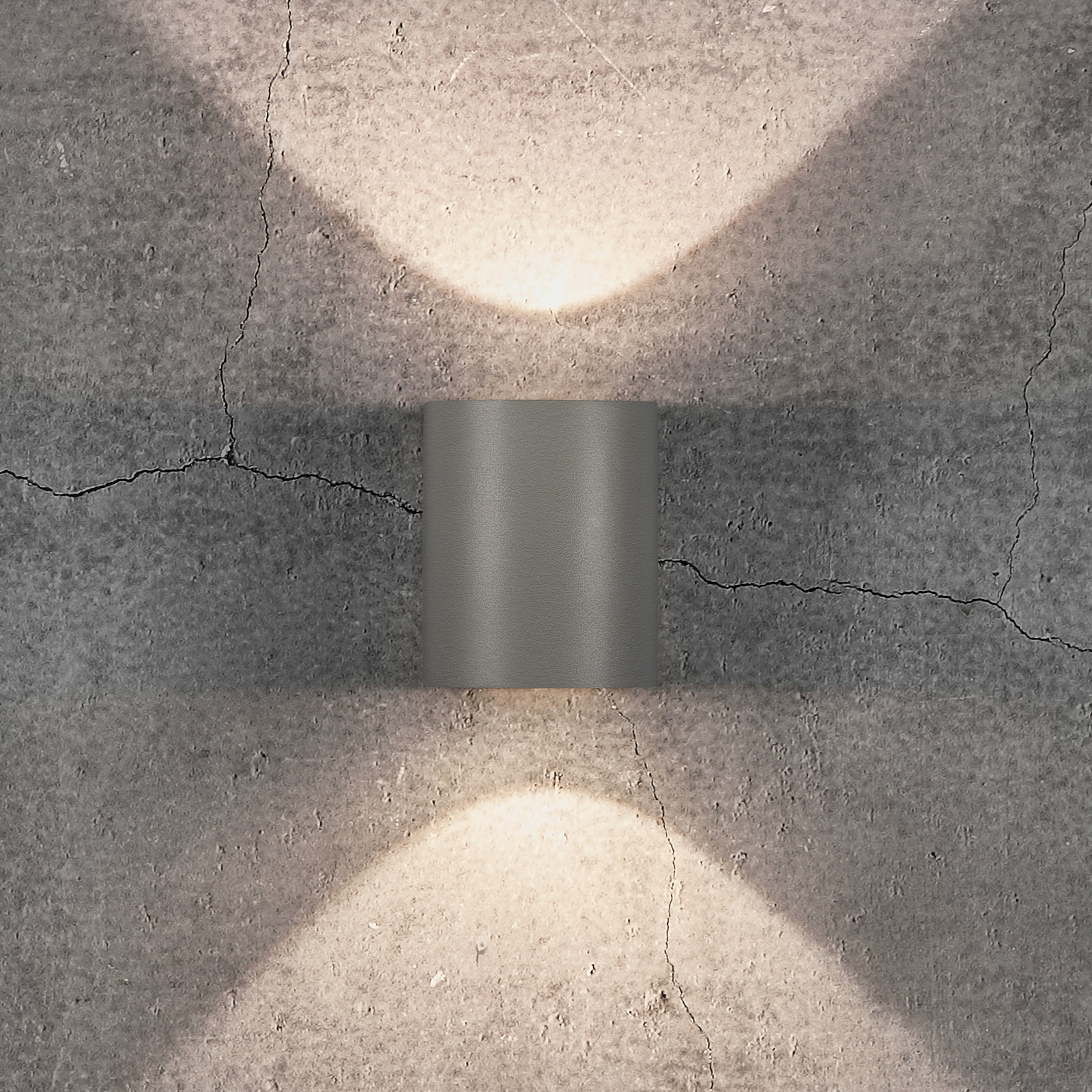 Vonkajšie nástenné LED Canto 2, 10 cm, sivé