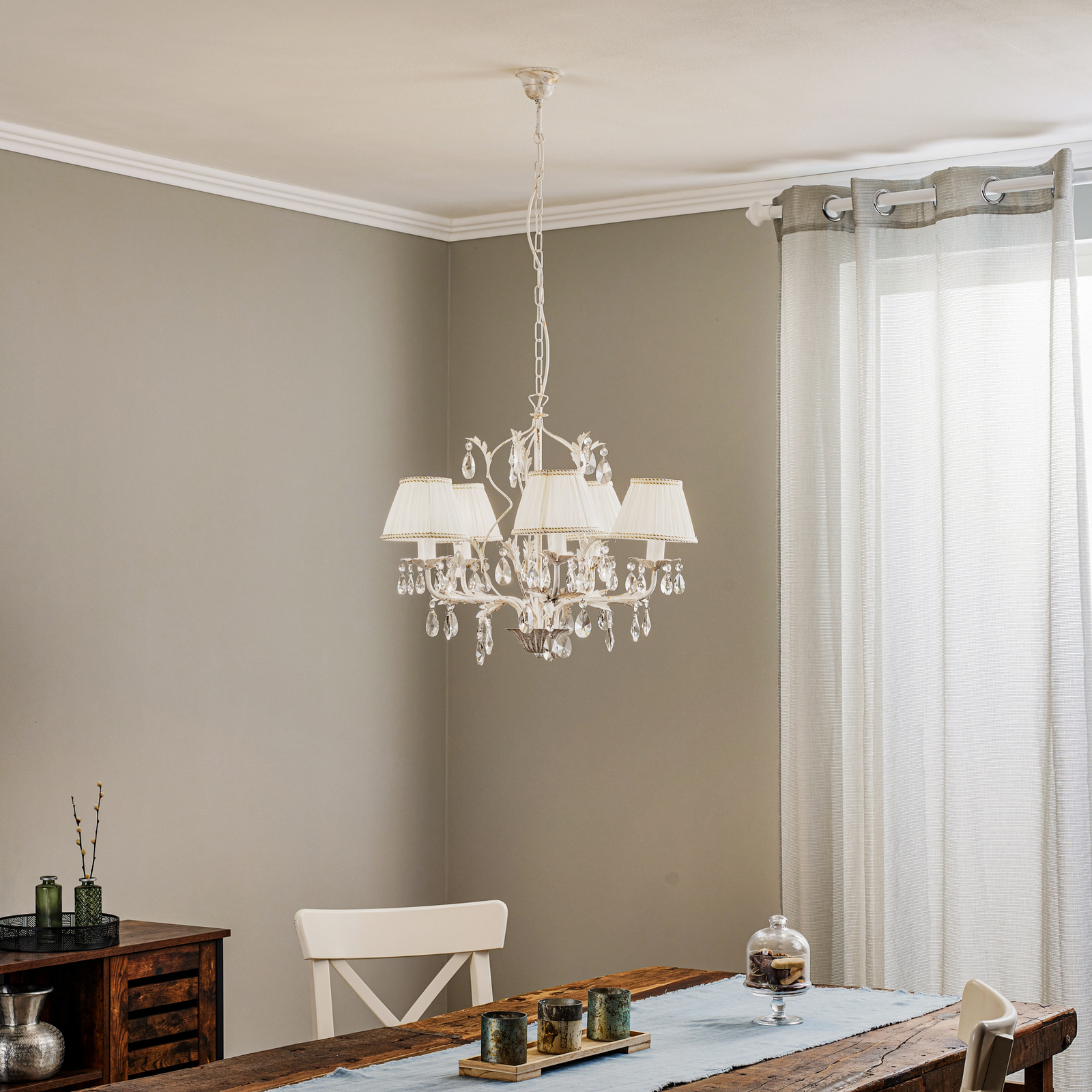 Kroonluchter Karen 5-lamps ivoor