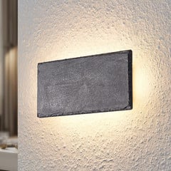 Nástenné svietidlo Lindby LED Peetu, dĺžka 22 cm, bridlicové, stmievateľné
