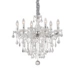 IDEAL LUX lustra „Florian“ hromēta, kristāla, 6-kārtu