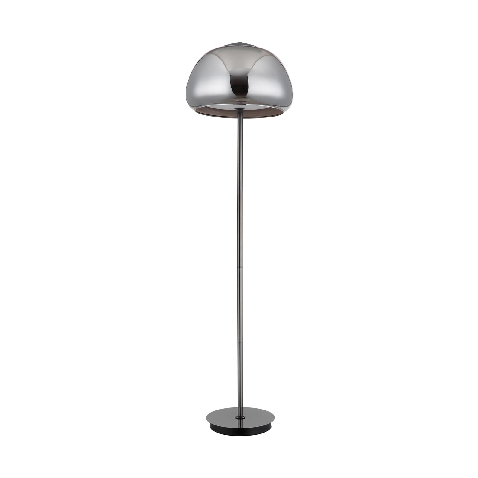 LED-gulvlampe Avila, røggrå/sort, glas, CCT, dæmpbar LED-gulvlampe Avila, røggrå/sort, glas, CCT, dæmpbar