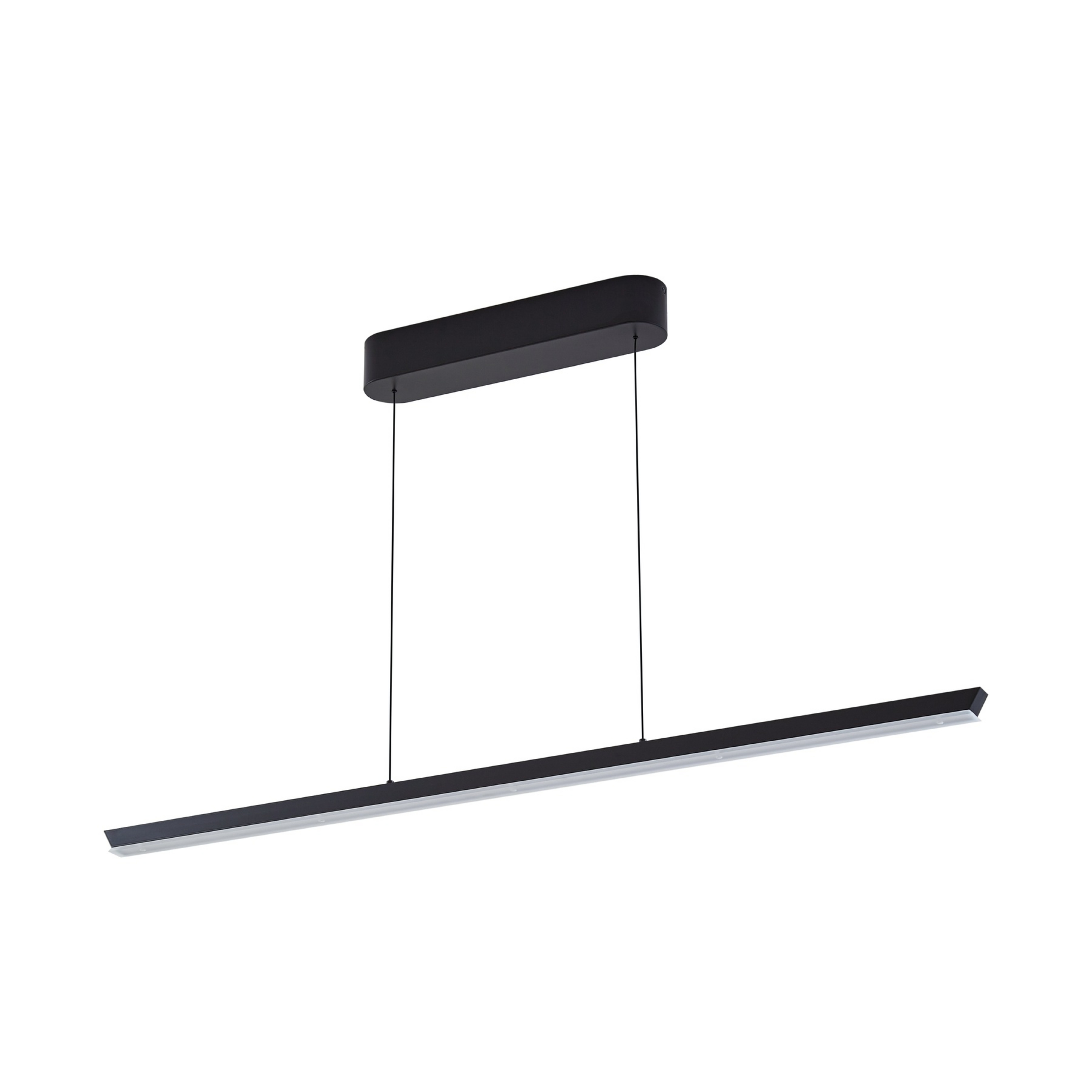 Solvar LED-riippuvalaisin, musta, 117 cm, CCT, himmennettävä - Lucande