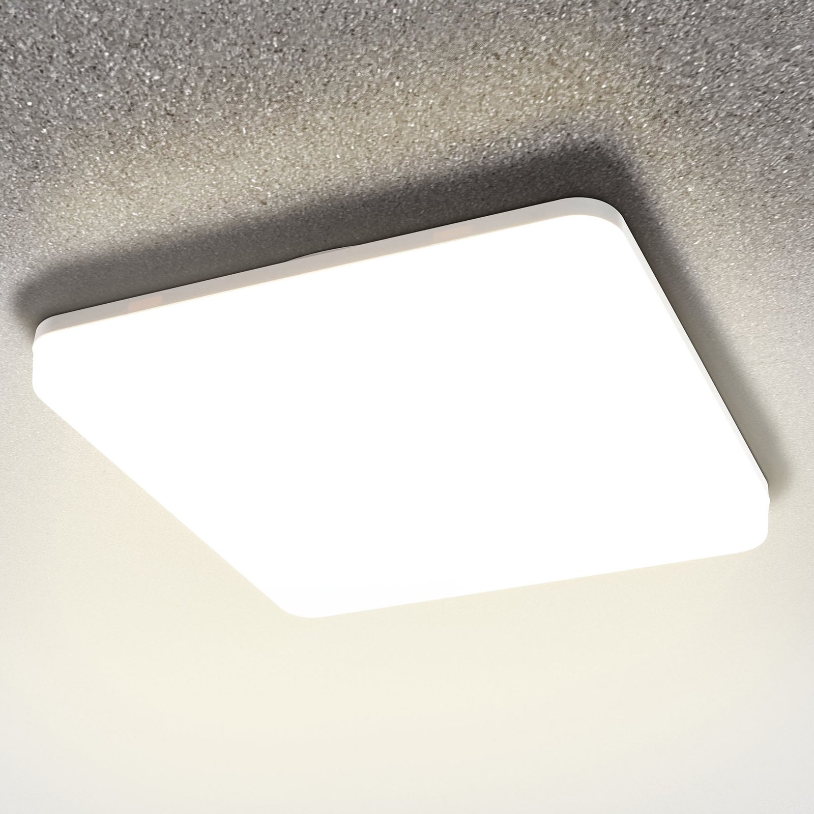 Pronto LED ceiling light, angular, 33 x 33 cm