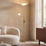 Lindby Felicia lampadaire à éclairage indirect avec lampe de lecture, laiton