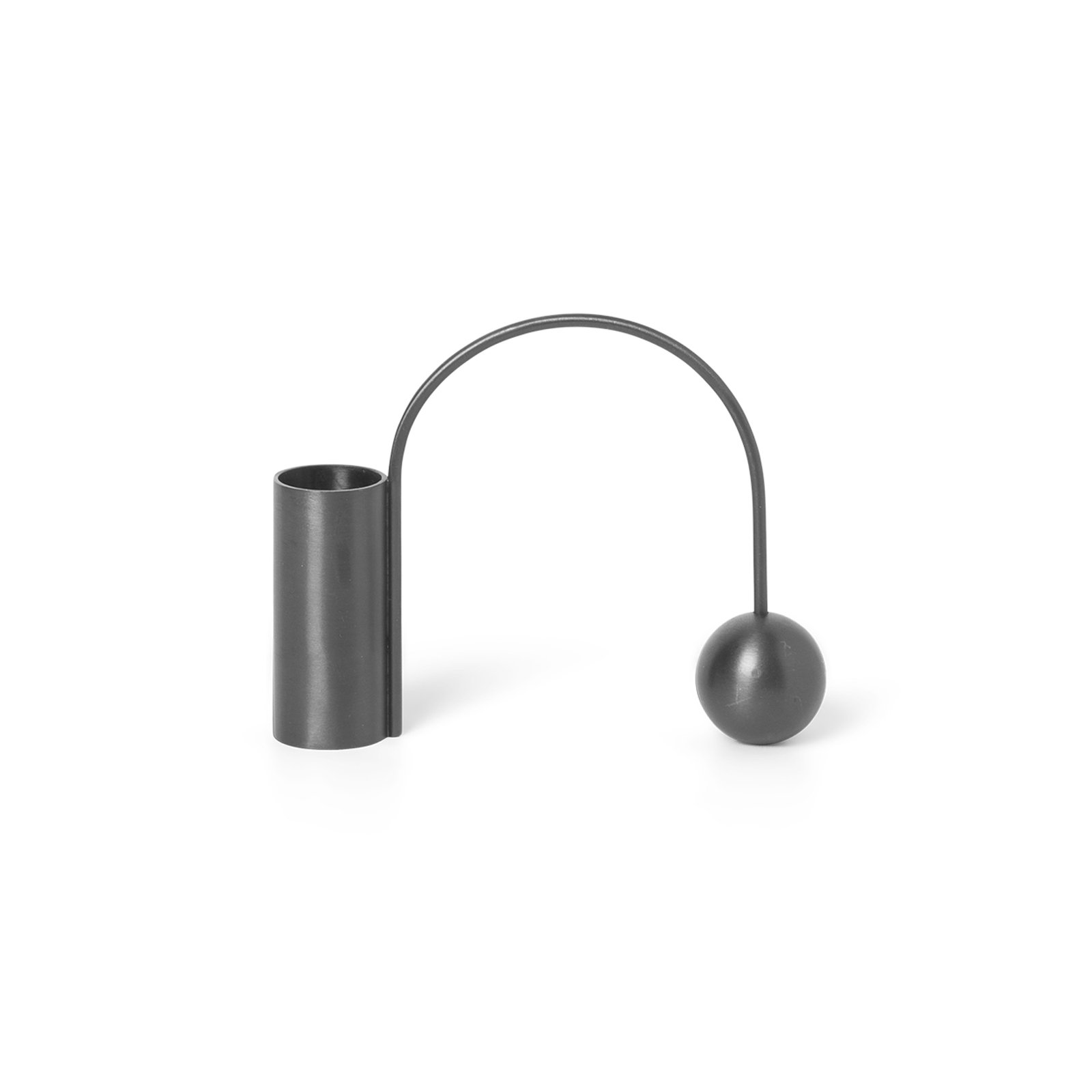 ferm LIVING Bougeoir Balance, noir, laiton, 9,5 cm