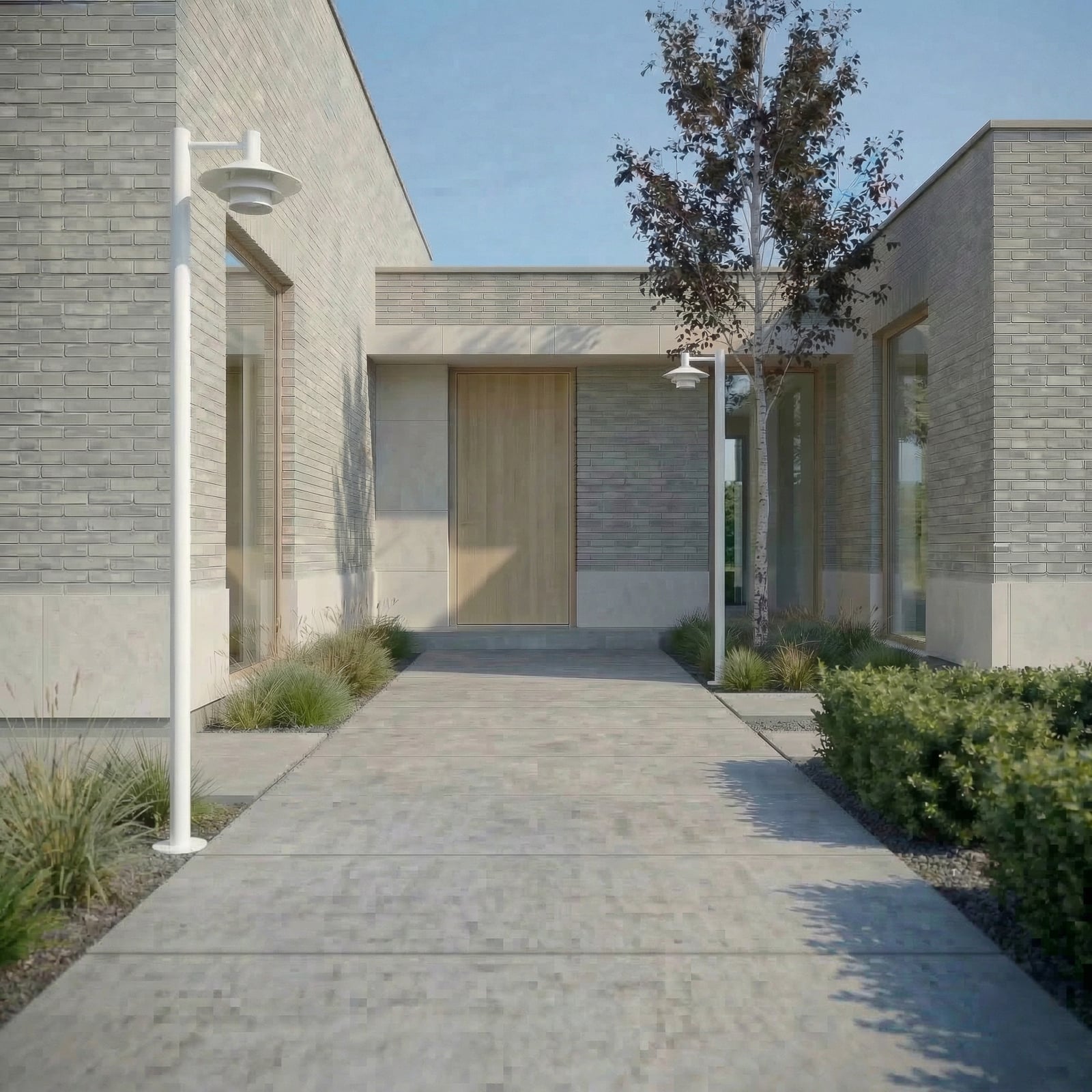 Montaro LED-Außenleuchte, weiß, 220 cm, IP54, Aluminium - Lucande