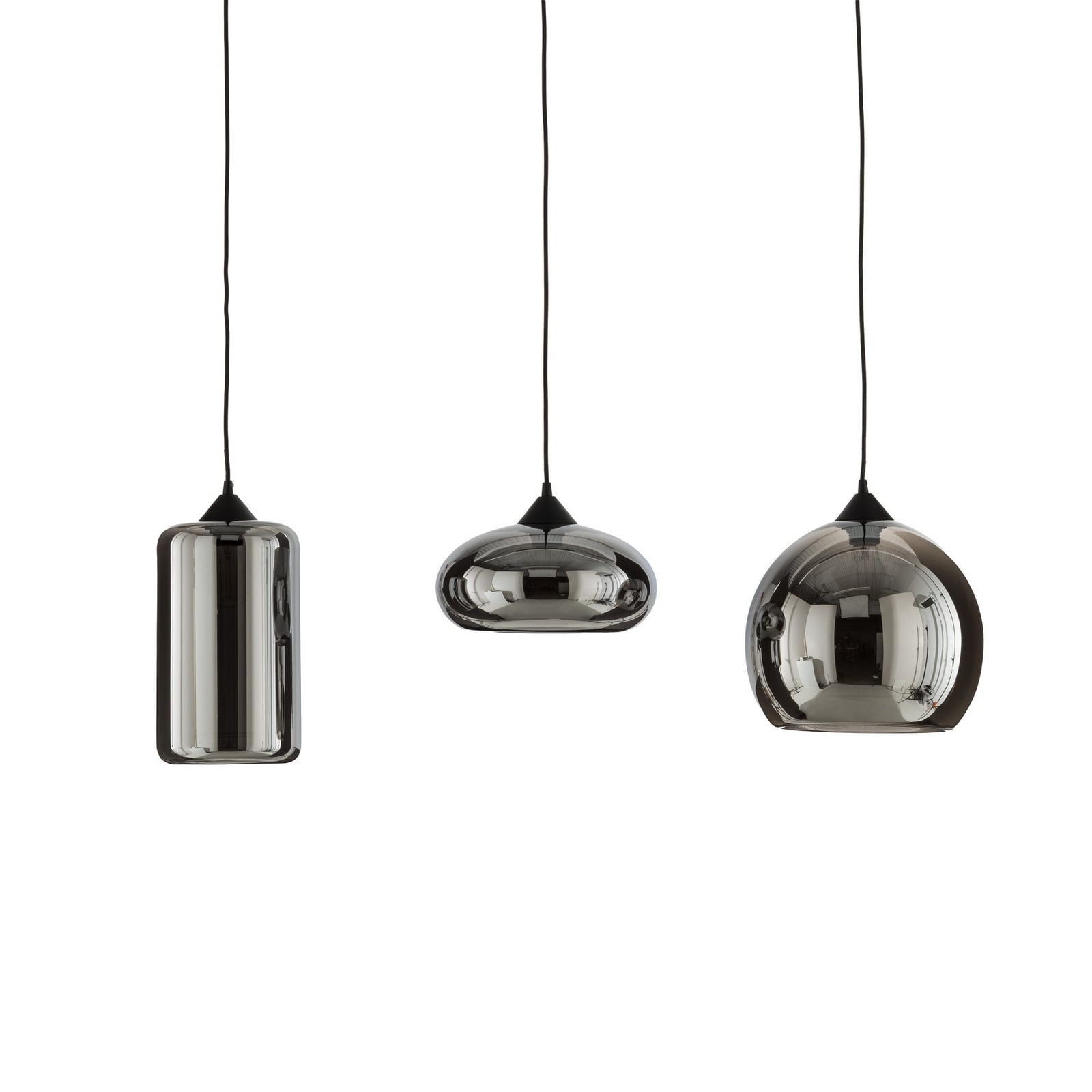 Lindby Pendelleuchte Marla, 3-flg., Glas, rauchgrau, 102cm Lindby Pendelleuchte Marla, 3-flg., Glas, rauchgrau, 102cm