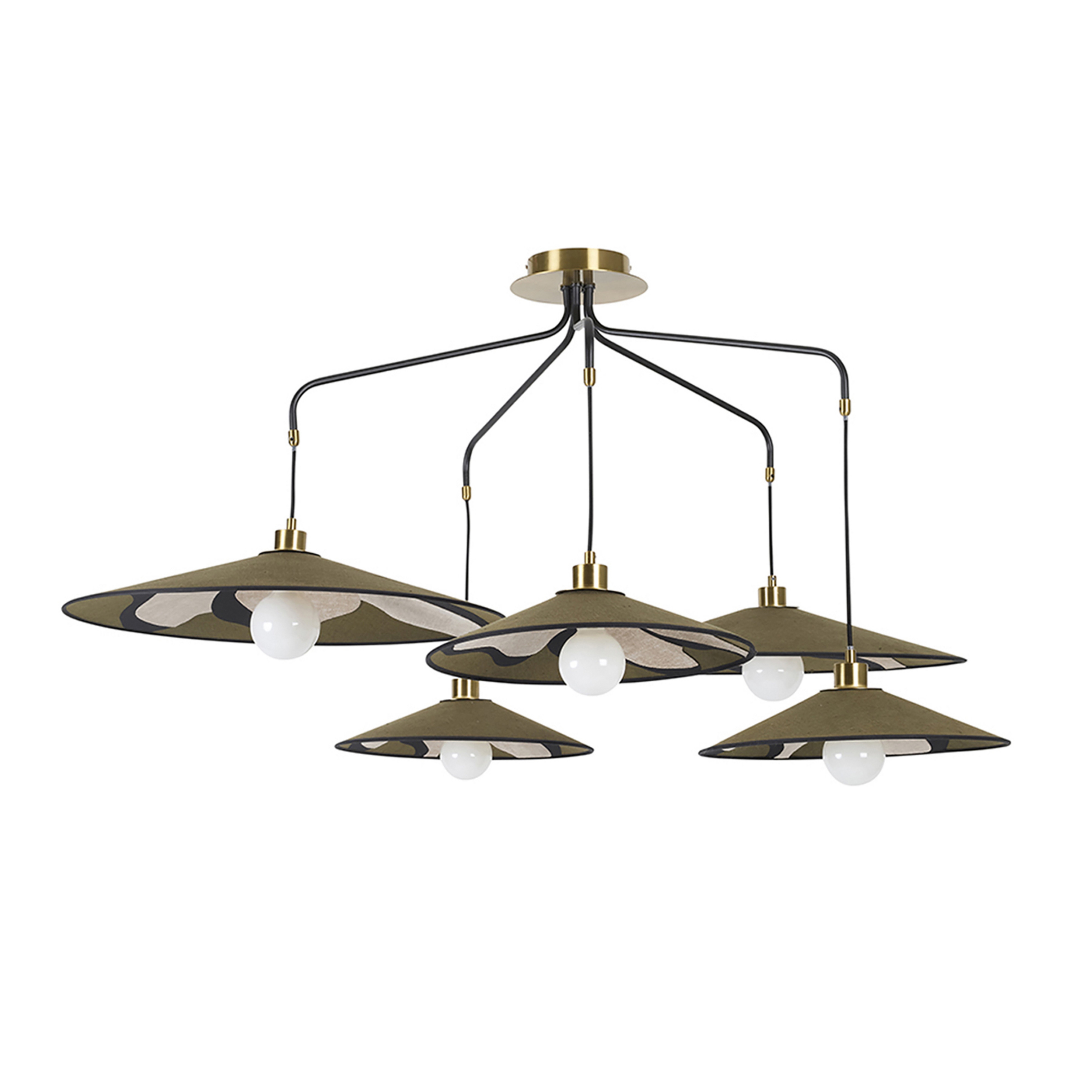 Sonia Laudet Suspension, kaki, à 5 lampes - MARKET SET