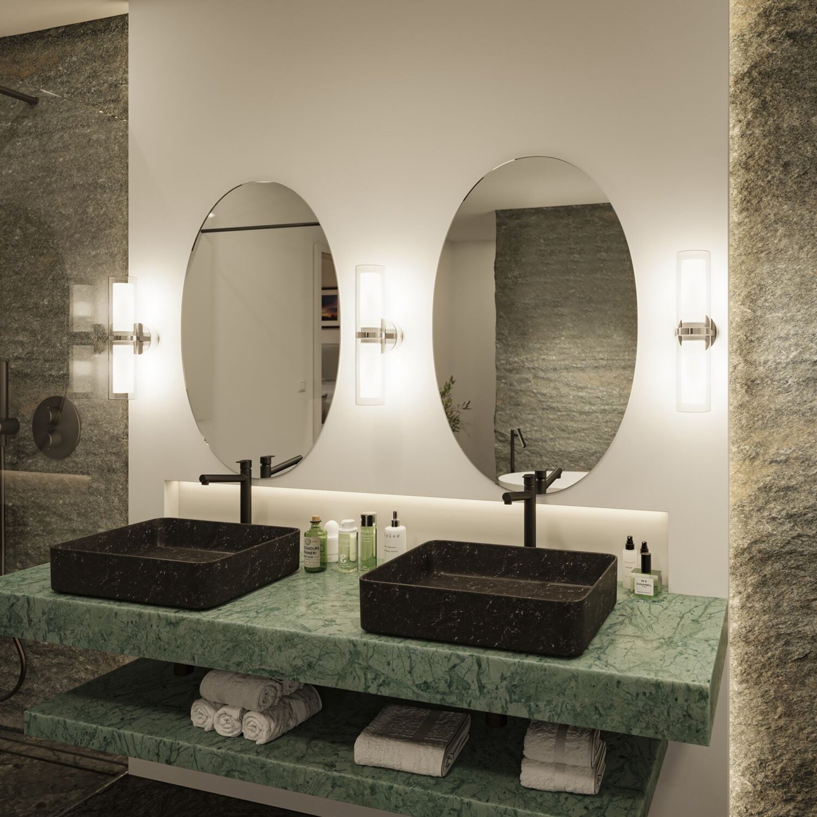 Luena 2 Wandleuchte IP44 Dim. Chrom/Clear - Paulmann