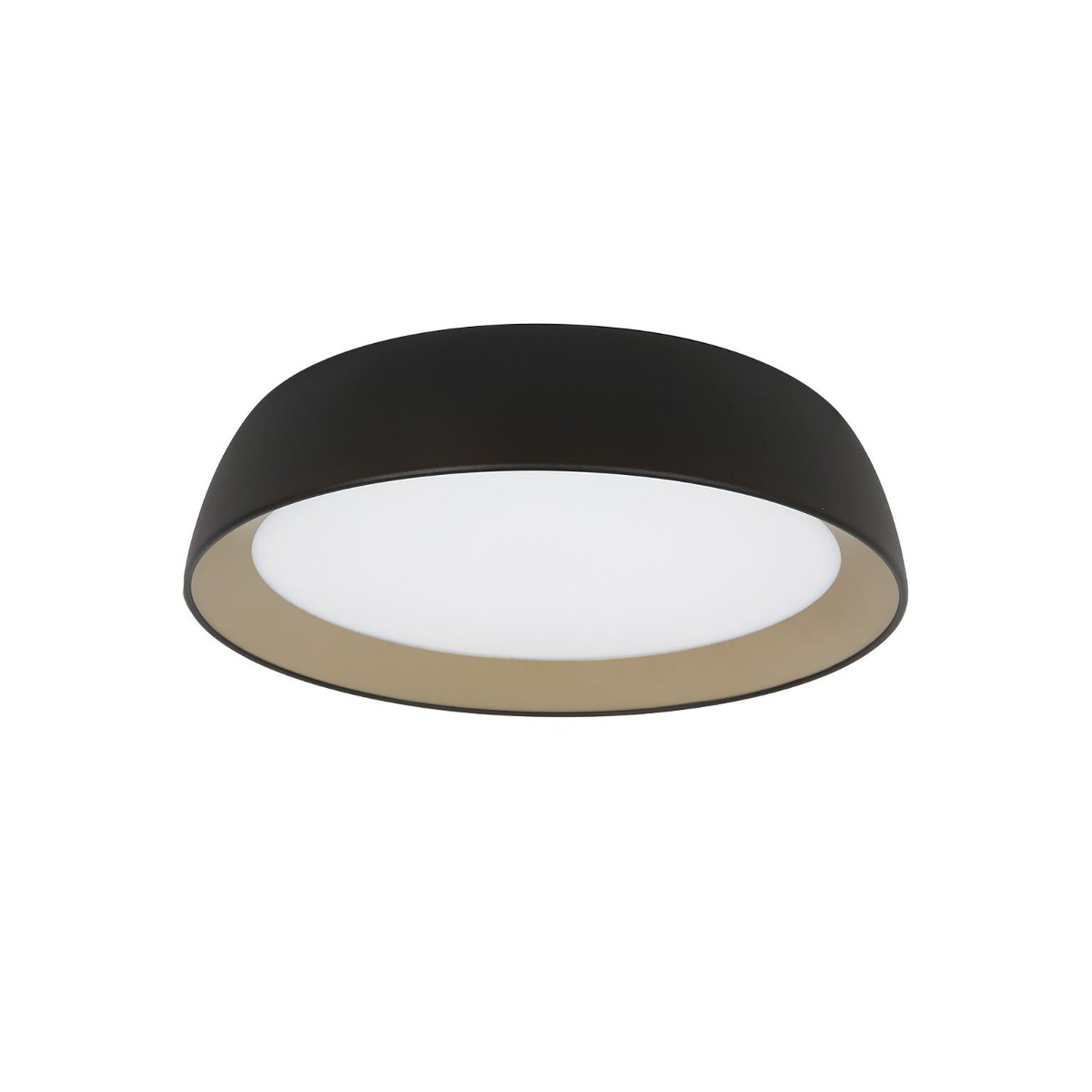 Plafonnier LED Mykty, métal, noir, diffuseur mat