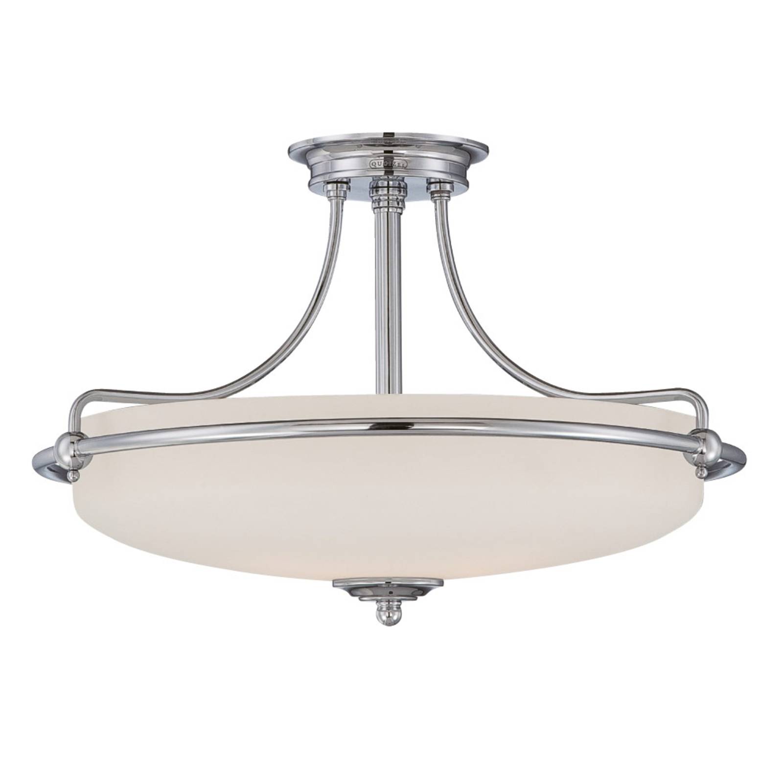 Photos - Chandelier / Lamp Quoizel Griffin semi-flush ceiling lamp, chrome, Ø 57 cm 