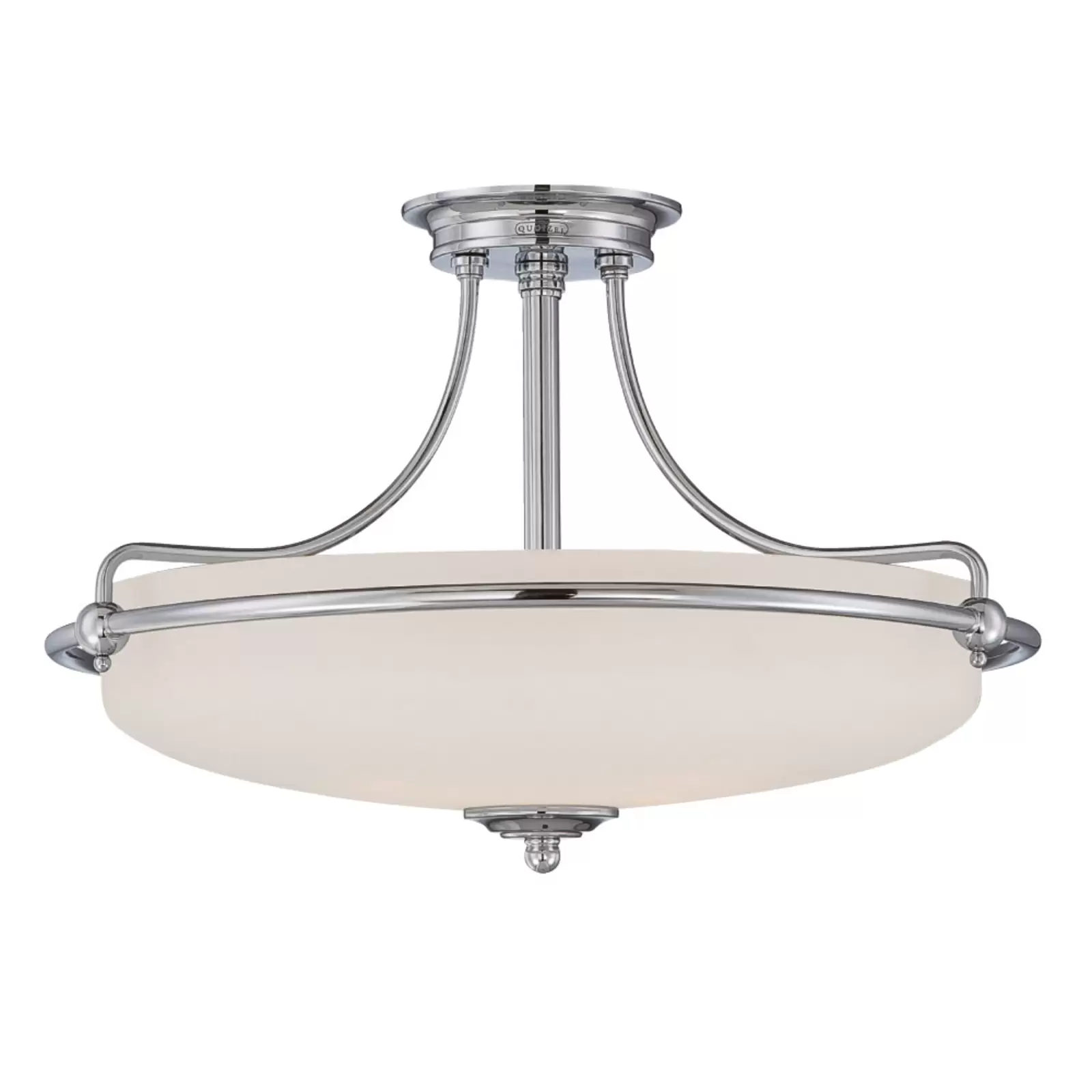 Griffin semi-flush ceiling lamp, chrome, Ø 57 cm