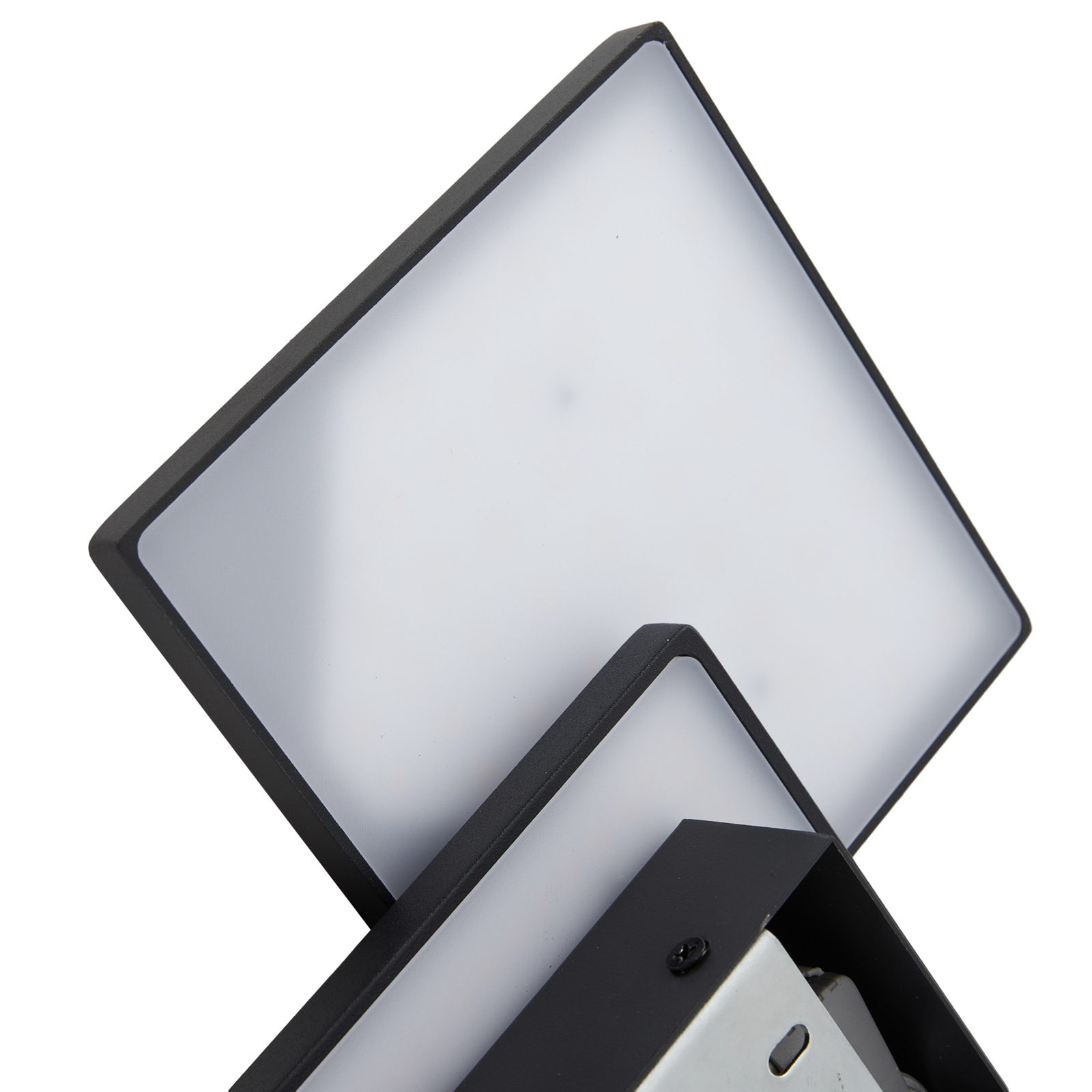 Lucande Elrik LED wall light, two elements, angular, black