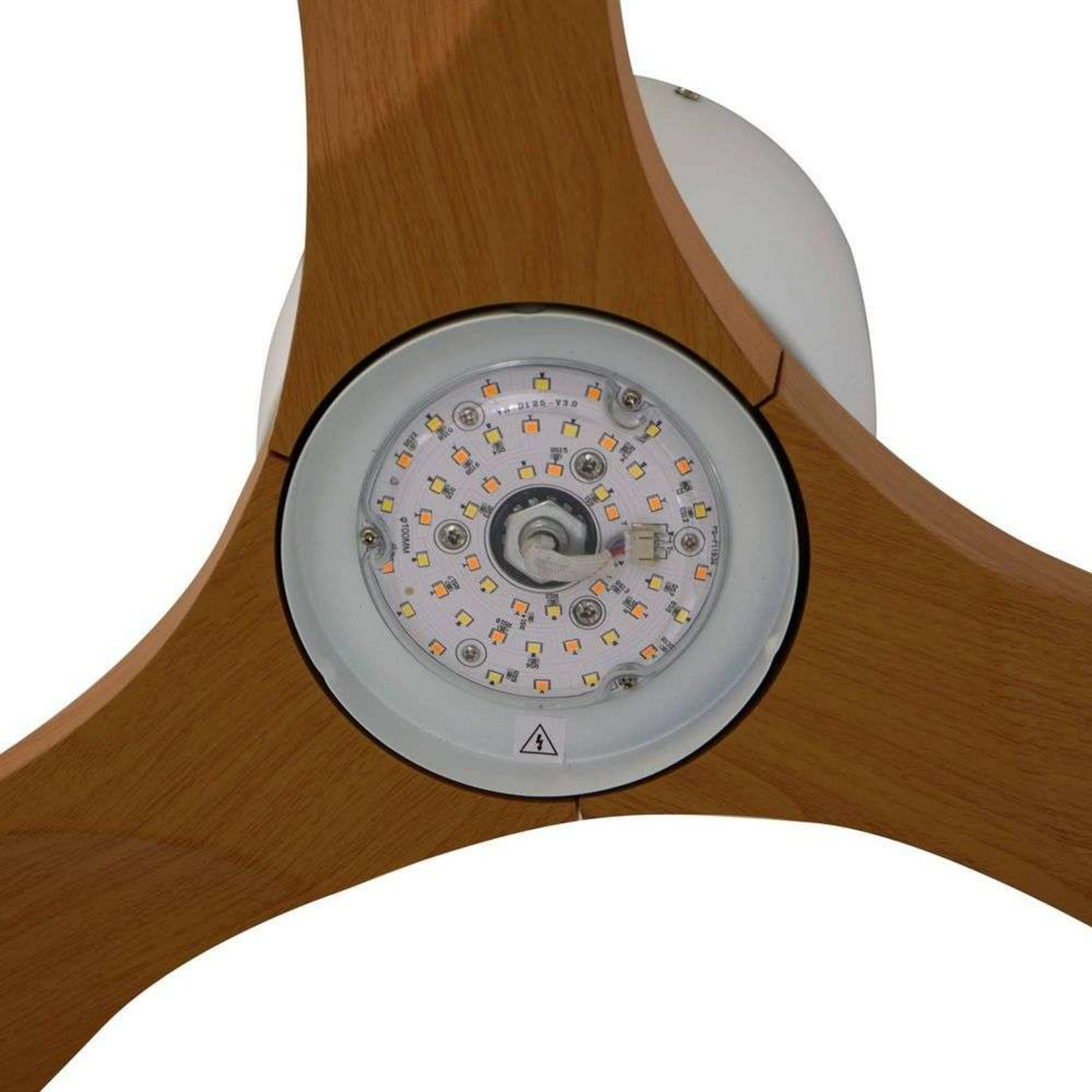 Moneno LED Ventilatore a soffitto Bianco/Legno - Lucande