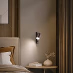 Wall spotlight Top, adjustable, switch, brown, 1-bulb