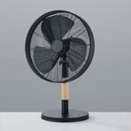 Tischventilator Viking, schwarz mit Holzelement